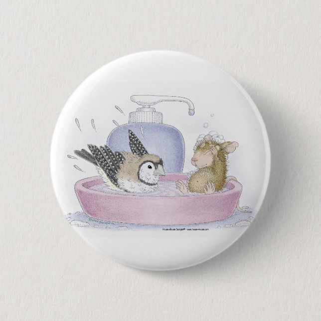 Badge Rond 5 Cm Maison-Souris Designs® - goupilles (Devant)