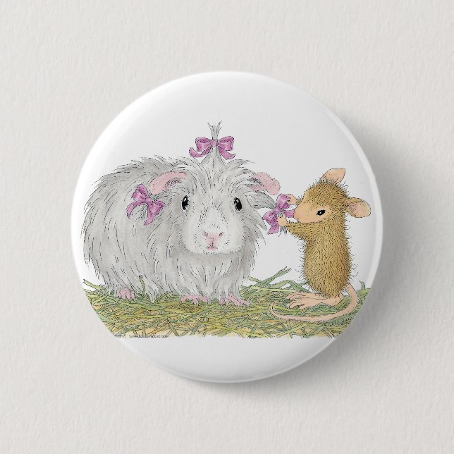 Badge Rond 5 Cm Maison-Souris Designs® - goupilles (Devant)