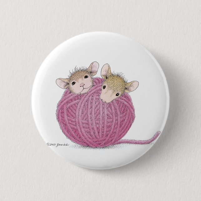 Badge Rond 5 Cm Maison-Souris Designs® - goupilles (Devant)
