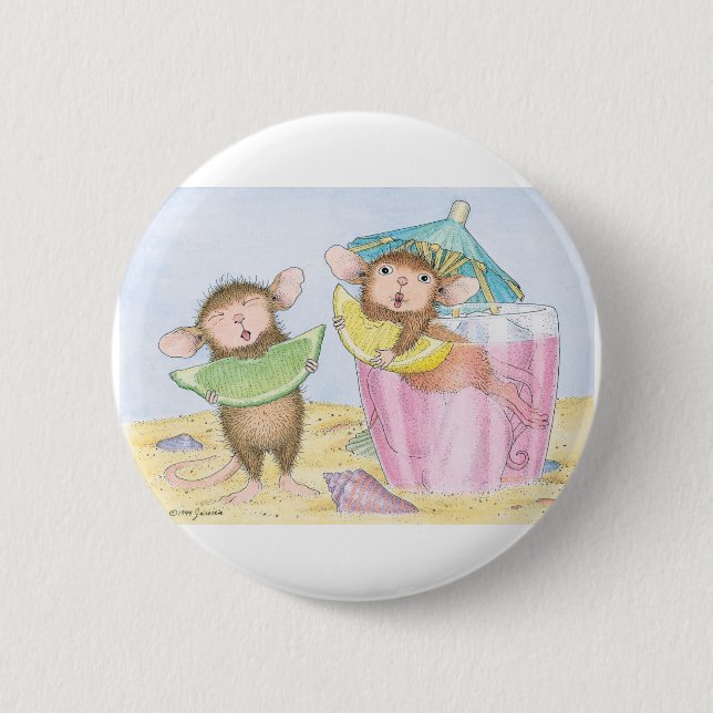Badge Rond 5 Cm Maison-Souris Designs® - goupilles (Devant)