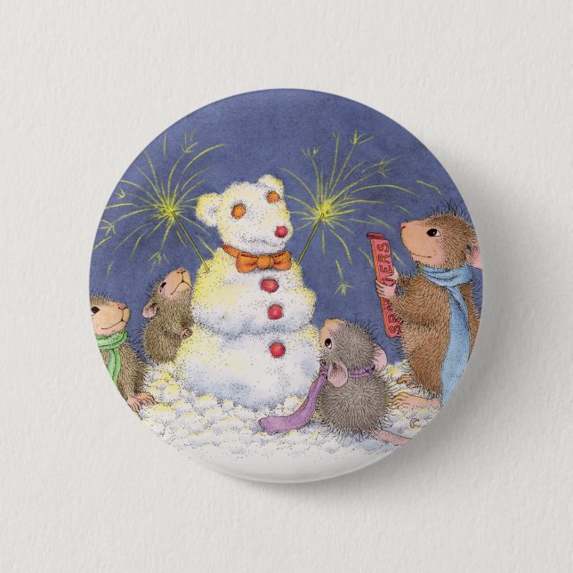Badge Rond 5 Cm Maison-Souris Designs® - goupilles (Devant)