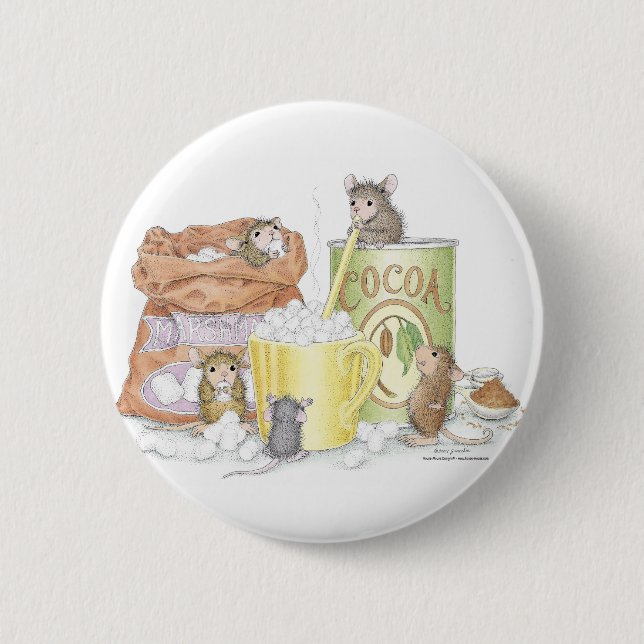 Badge Rond 5 Cm Maison-Souris Designs® - goupilles (Devant)