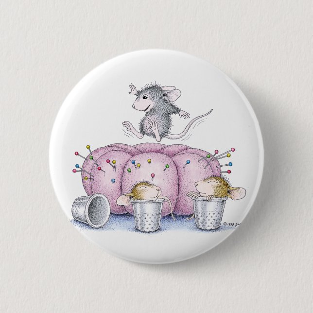 Badge Rond 5 Cm Maison-Souris Designs® - goupilles (Devant)