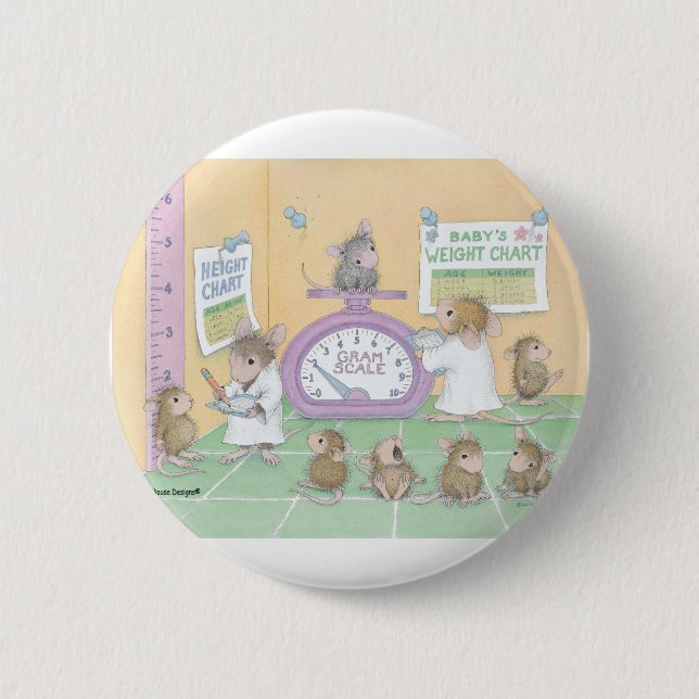 Badge Rond 5 Cm Maison-Souris Designs® - goupilles (Devant)