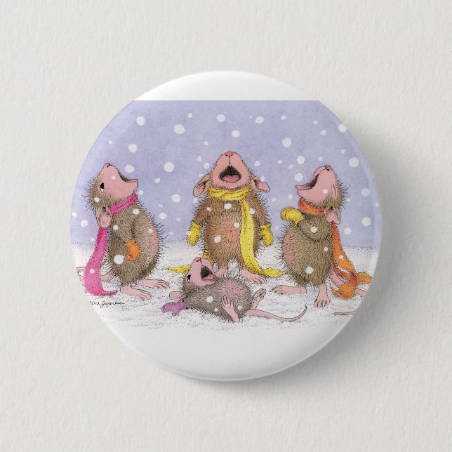 Badge Rond 5 Cm Maison-Souris Designs® - goupilles (Devant)