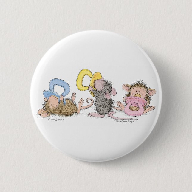 Badge Rond 5 Cm Maison-Souris Designs® - goupilles (Devant)