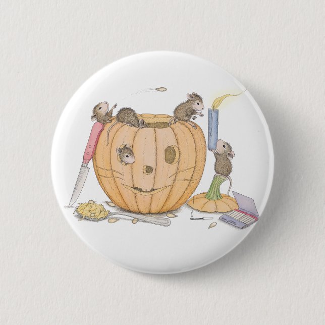 Badge Rond 5 Cm Maison-Souris Designs® - goupilles (Devant)