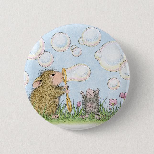 Badge Rond 5 Cm Maison-Souris Designs® - goupilles (Devant)