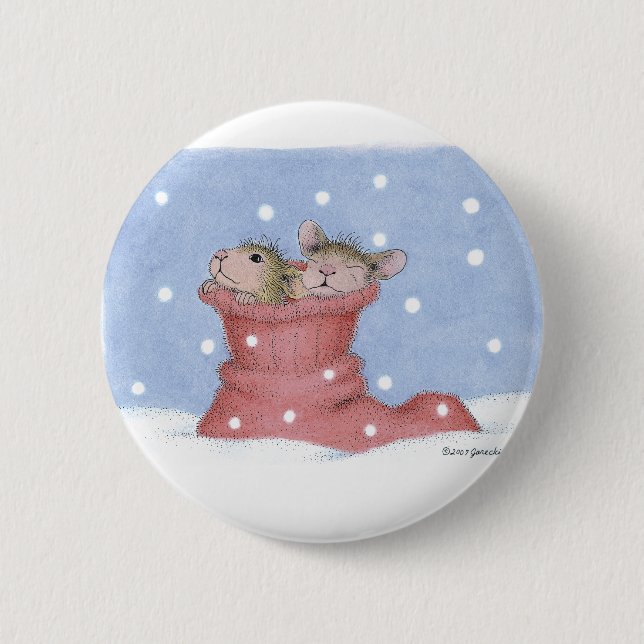 Badge Rond 5 Cm Maison-Souris Designs® - goupilles (Devant)