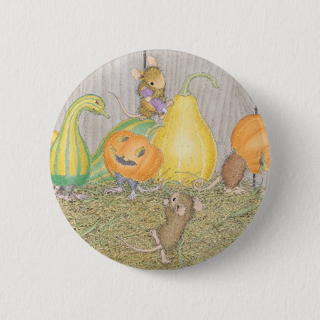 Badge Rond 5 Cm Maison-Souris Designs® - goupilles (Devant)