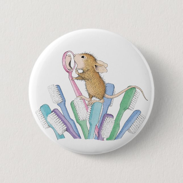 Badge Rond 5 Cm Maison-Souris Designs® - goupilles (Devant)