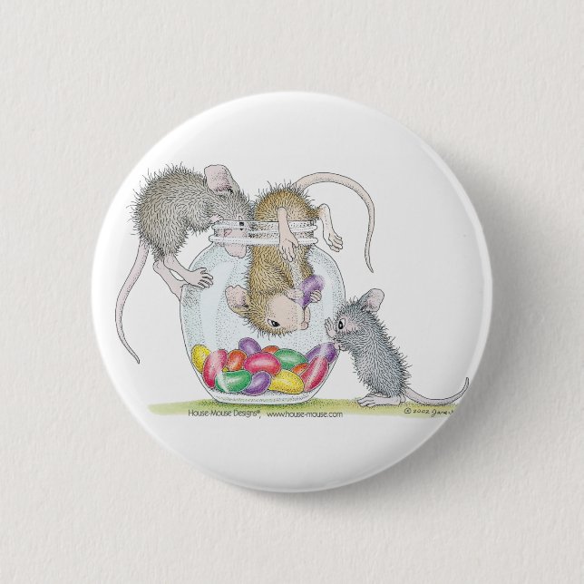 Badge Rond 5 Cm Maison-Souris Designs® - goupilles (Devant)