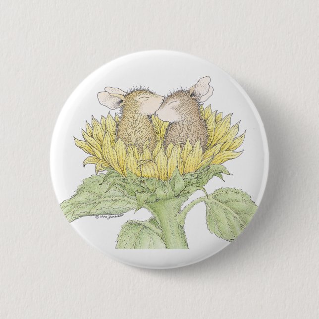 Badge Rond 5 Cm Maison-Souris Designs® - goupilles (Devant)
