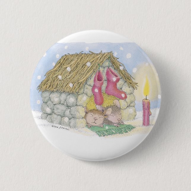 Badge Rond 5 Cm Maison-Souris Designs® - goupilles (Devant)