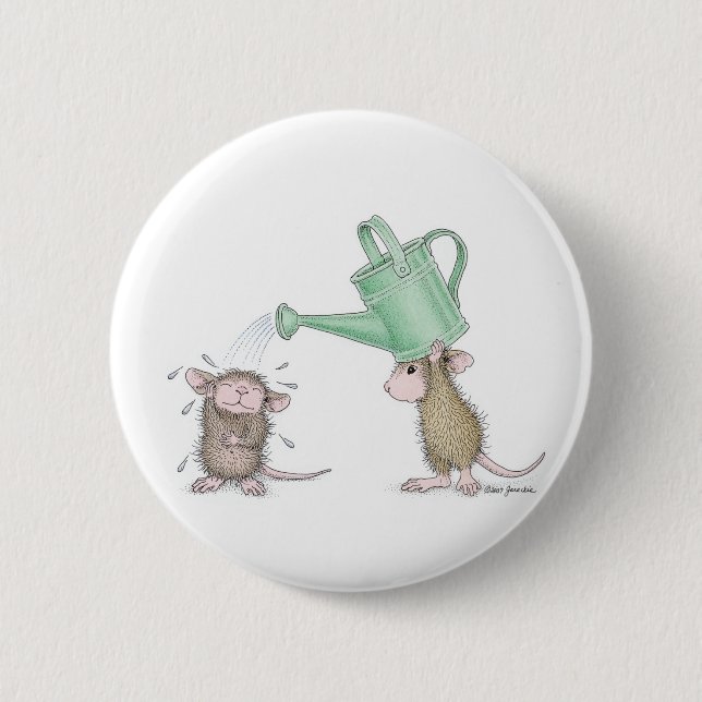 Badge Rond 5 Cm Maison-Souris Designs® - goupilles (Devant)