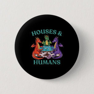 Badge Rond 5 Cm Maisons Et Humains Dragon Jdr Fantastique Parodie