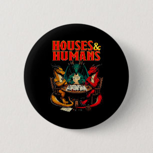 Badge Rond 5 Cm Maisons Et Humains Drôle Jeu De Dés Rpg De Table P