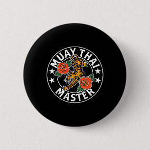 Badge Rond 5 Cm Maître de Muay Thai Combattant Boxe Hobby Arts Mar