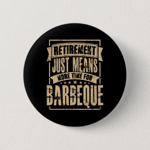 Badge Rond 5 Cm Maître du grill Fumeur à viande BBQ Barbecue Retra