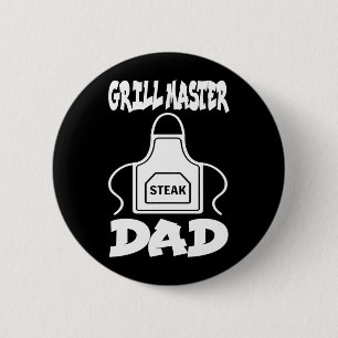 Badge Rond 5 Cm Maître du grill Papa Bbq Grill Barbecue Fumoir Via