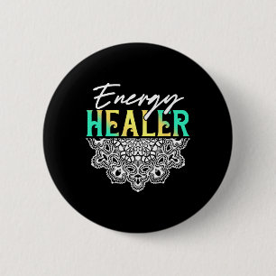 Badge Rond 5 Cm Maître Reiki Guérisseur Énergétique Yoga Spirituel