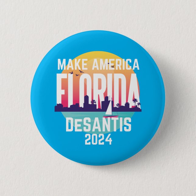 Badge Rond 5 Cm Make America Florida Ron Desantis 2024 (Devant)