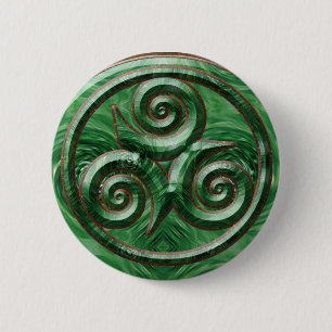 Badge Rond 5 Cm Malachite Triskel