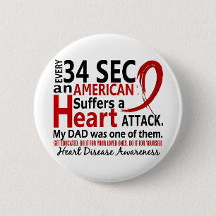 Badge Rond 5 Cm Maladie cardiaque de papa de toutes les 34