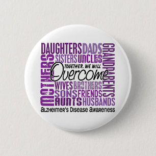 Badge Rond 5 Cm Maladie d'Alzheimer carrée de famille