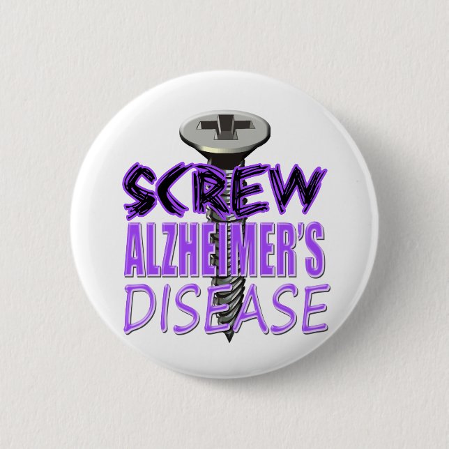 Badge Rond 5 Cm Maladie d'Alzheimer de vis (Devant)