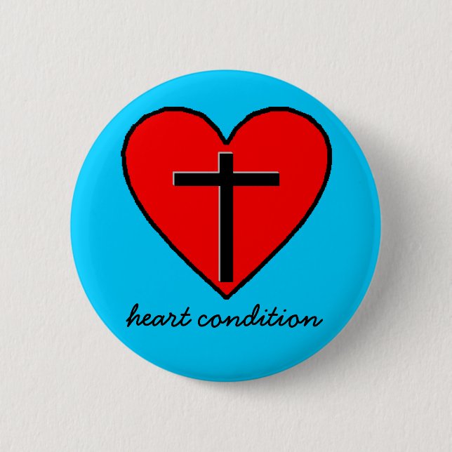 Badge Rond 5 Cm maladie de coeur (Devant)