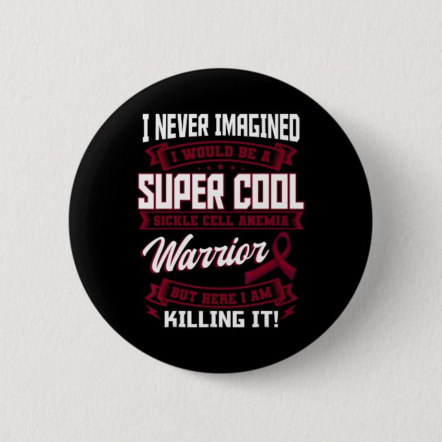 Badge Rond 5 Cm Maladie de la faucille Guerrier Conscience de la b (Devant)