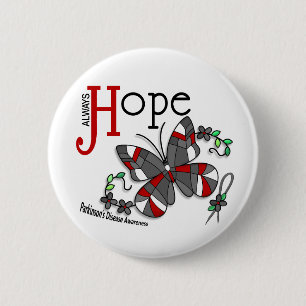 Badge Rond 5 Cm :maladie de Parkinson de papillon en verre souillé