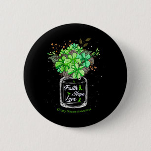 Badge Rond 5 Cm Maladie du rein Faith Love Hope Flower Jar Laurene