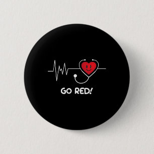 Badge Rond 5 Cm Maladie Février Porter le coeur rouge Maladie Sens