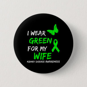 Badge Rond 5 Cm Maladie Je Porte Le Ruban Vert Pour Ma Femme