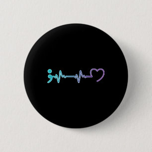 Badge Rond 5 Cm Maladie mentale Prévention cardiaque du suicide