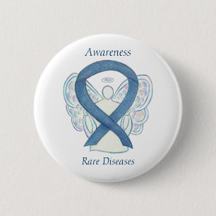 Badge Rond 5 Cm Maladies rares Denim Sensibilisation Angel Ruban É