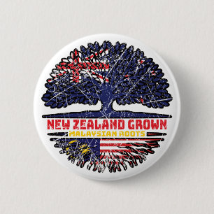 Badge Rond 5 Cm Malaisie Nouvelle-Zélande Nouvelle-Zélande Arbre N