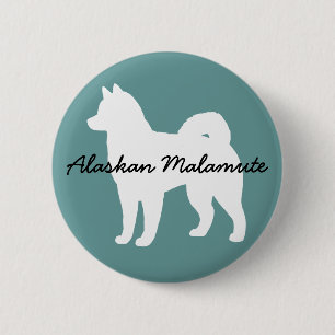 Badge Rond 5 Cm Malamute d'Alaska
