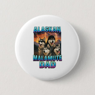 Badge Rond 5 Cm Malamute d'Alaska
