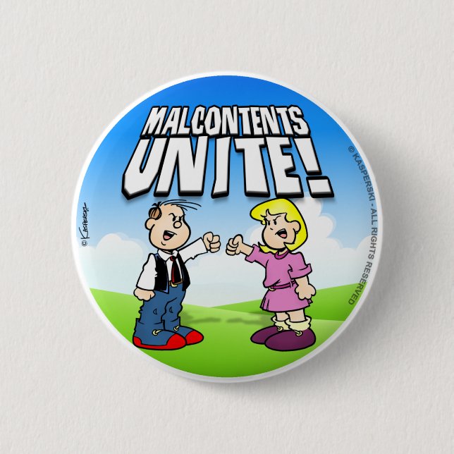 Badge Rond 5 Cm Malcontent Unite (Devant)