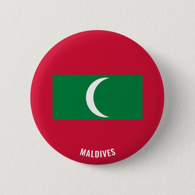 Badge Rond 5 Cm Maldives Flag Cute Patriotic (Devant)
