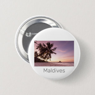 Badge Rond 5 Cm Maldives Ocean Indian Beach Sunset Island Souvenir