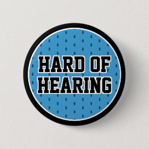 Badge Rond 5 Cm Malentendant Bleu Noir Sportif Universitaire Surdi