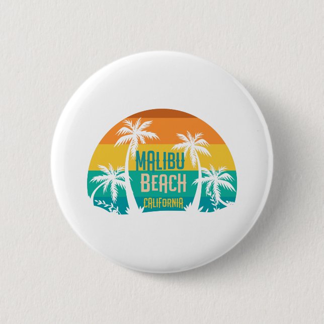 Badge Rond 5 Cm Malibu Beach Retro (Devant)