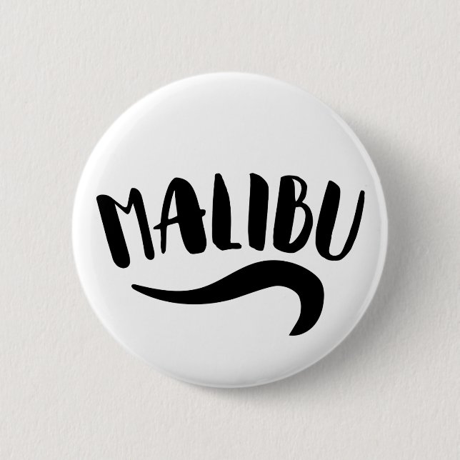 Badge Rond 5 Cm Malibu Californie (Devant)