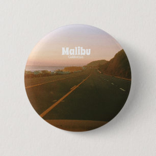 Badge Rond 5 Cm Malibu, Californie Road Trip