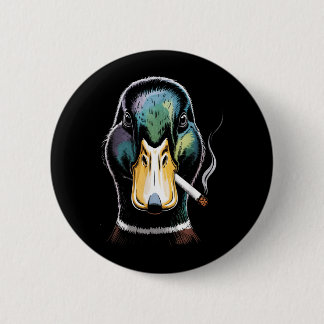 Badge Rond 5 Cm Mallard Smoking Cigarette Meme Funny Mallard Duck