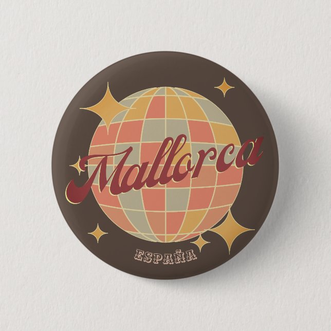 Badge Rond 5 Cm Mallorca Espagne vacances souvenir rétro pin (Devant)